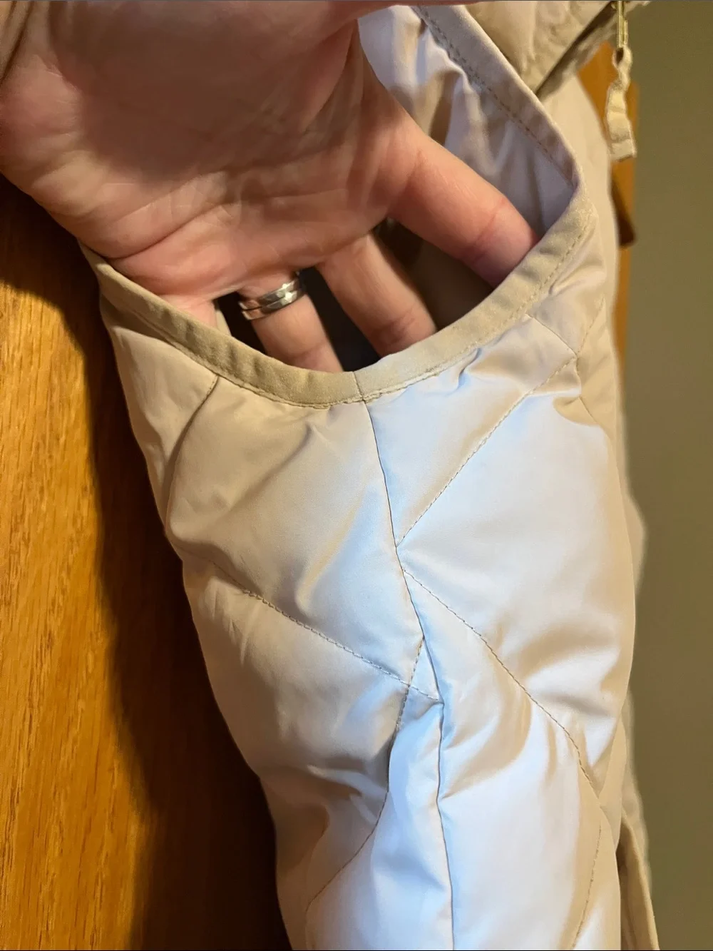 J. Crew Quilted Stand-Collar Puffer Vest in Light Beige